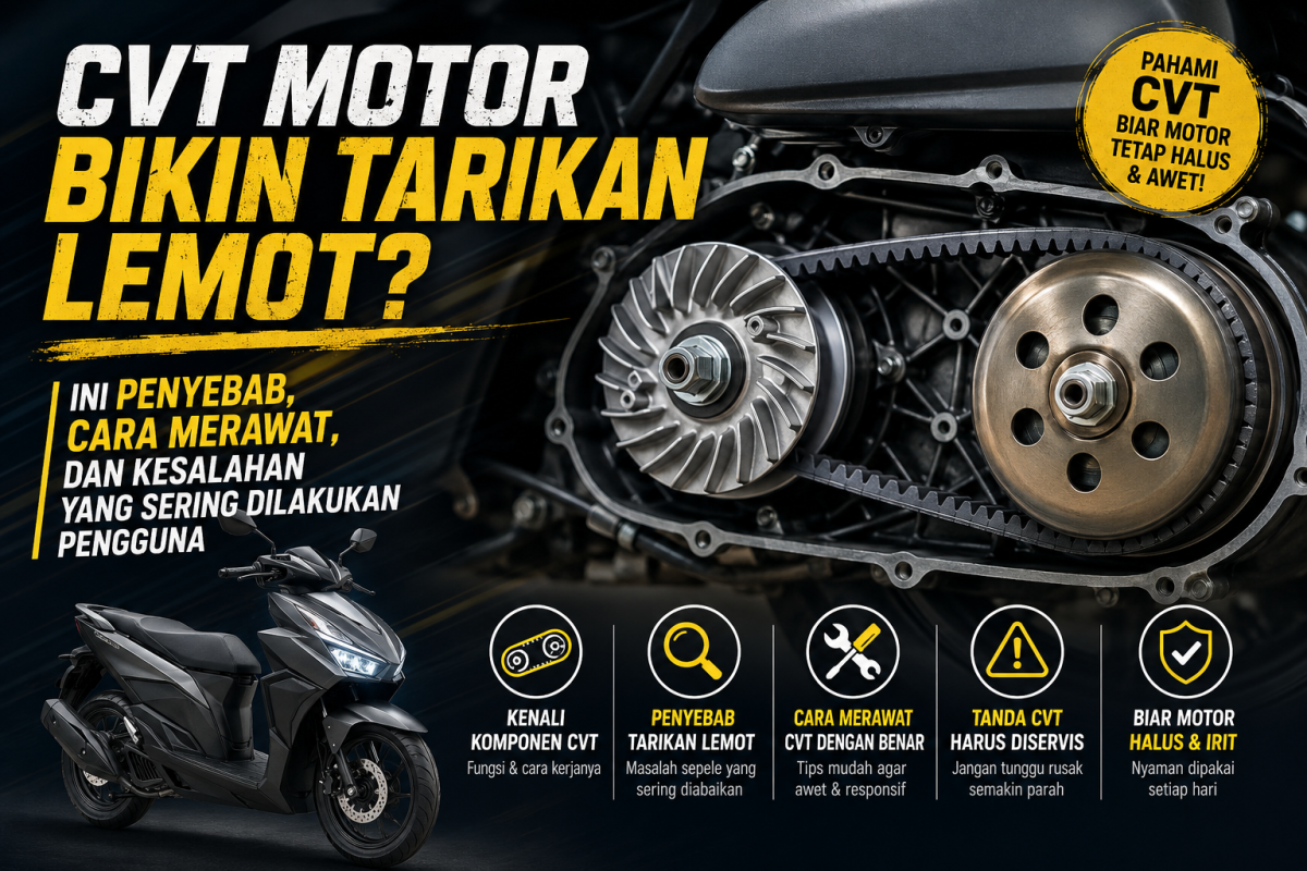 CVT Motor Sering Diabaikan, Padahal Komponen Ini Bisa Bikin Tarikan Motor Jadi Lemot