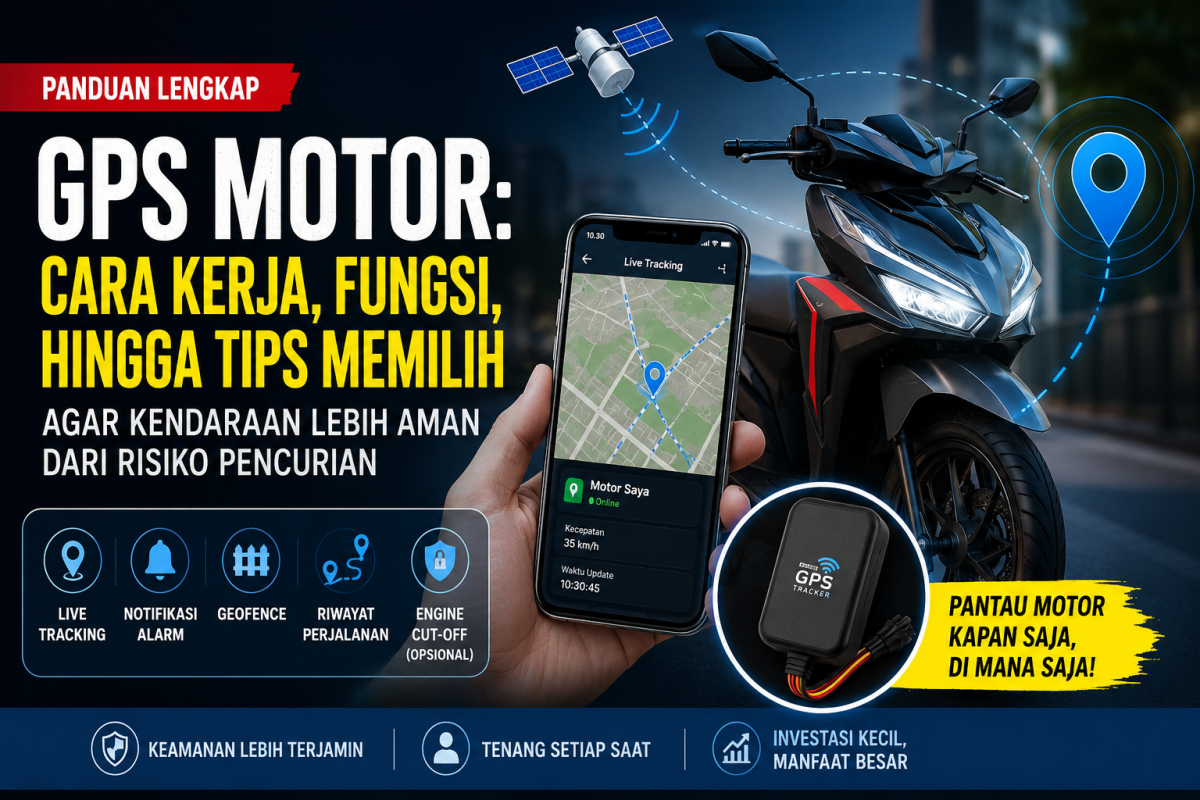 Judul: GPS Motor: Cara Kerja, Fungsi, hingga Tips Memilih agar Kendaraan Lebih Aman dari Risiko Pencurian