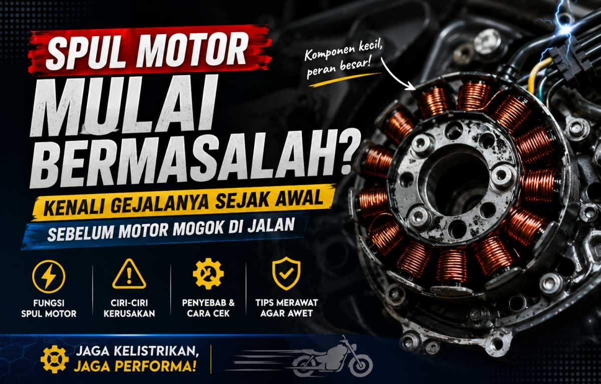 Spul motor mulai bermasalah? Kenali ciri-ciri kerusakan, penyebab, fungsi, dan cara merawat spul motor agar tidak mogok di jalan.
